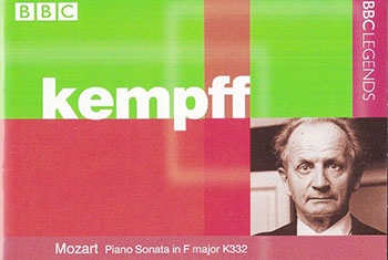 BBC Legends BBCL 4169. Kempff: Mozart – Piano Sonata in F Major K332, Schubert – Piano Sonata in B flat major D960