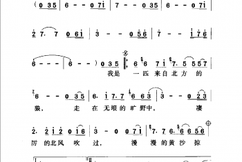 中国名歌500首乐谱：狼 齐秦词曲