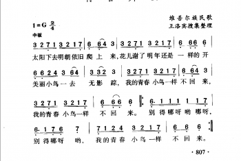 青春舞曲 维吾尔族民歌 王洛宾搜集整理