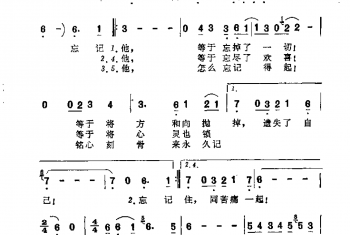 邓丽君歌曲谱：忘记他