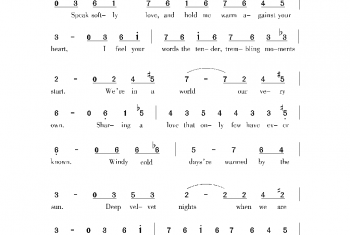 美国经典歌曲谱：温柔地倾诉 简谱