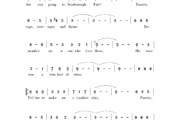 美国经典歌曲谱：斯卡堡罗集市 简谱
