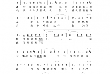 俄罗斯经典歌曲谱：三套车 简谱