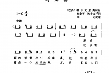 外国现代歌曲简谱：玛琳嘉(巴西)德卡瓦里奥曲