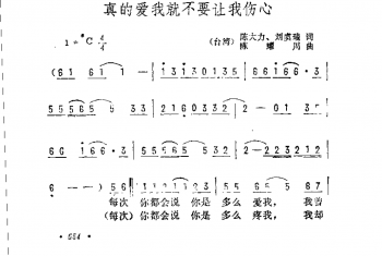 真的爱我就不要让我伤心（台湾）陈大力、刘虞瑞词 陈耀川曲