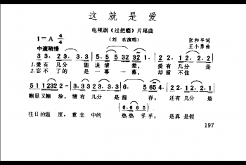 简谱：这就是爱 电视剧《过把瘾》片尾曲·1994张和平词 王小勇曲(刘欢演唱)