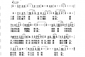 简谱：爱的无奈 电视剧《东边日出西边雨》片尾曲·1996刘欢词曲(刘欢演唱)