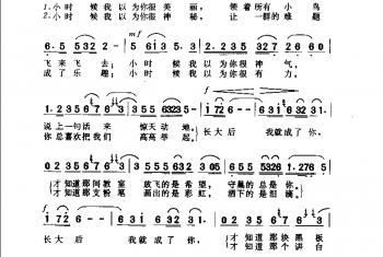 通俗歌曲简谱：长大后我就成了你·1993宋青松词 王佑贵曲(宋祖英演唱)