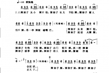 通俗歌曲简谱：辣妹子·1994佘致迪词 徐沛东曲(宋祖英演唱)